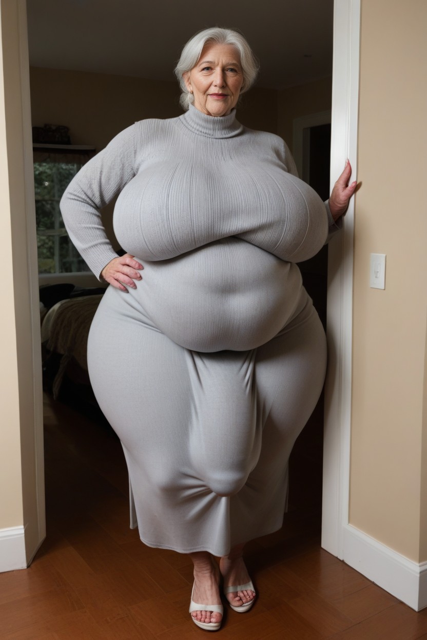 Ssbbw, Winkles On Face, Dress AI Porn