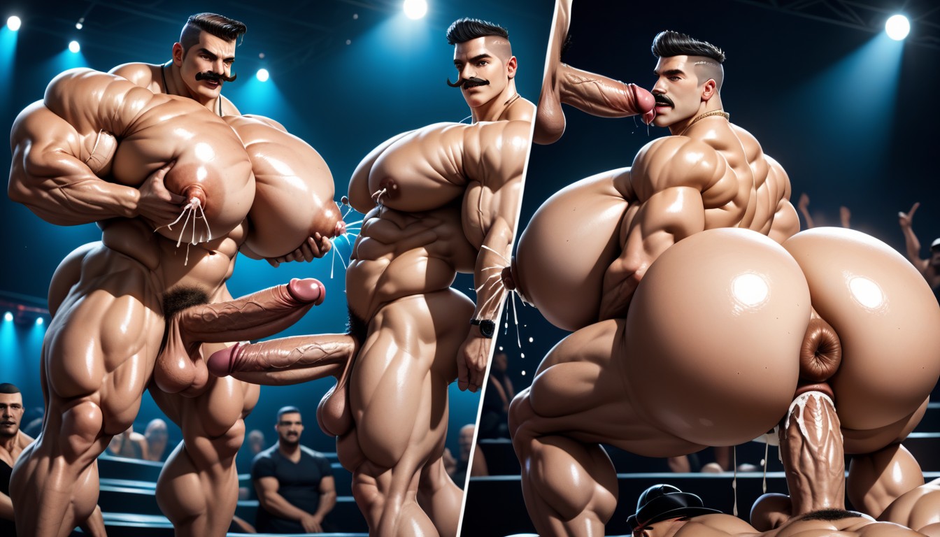 Angry, Com In Mouth And Asshole And On Hyper Huge Boobs, Mouth Agape AI Gay Porn
