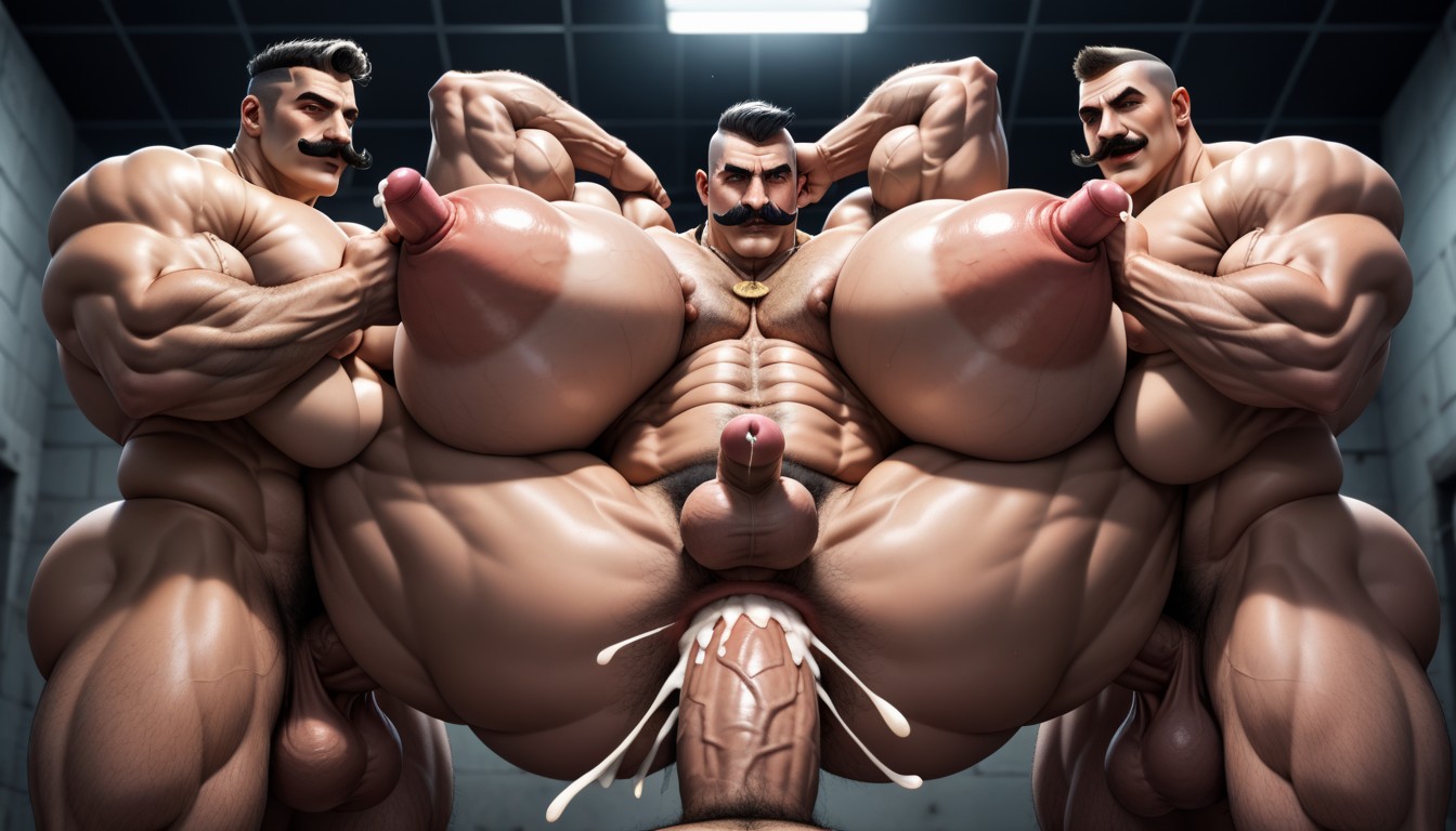 Fat This Hard Cocks Deep In Hyper Stretched Mouths, Angry, Four Menshort Buzzcut Dark Hair AI Gay Porn