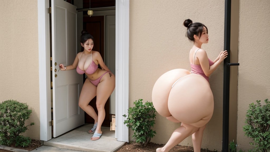 Massive Fake Ass, Giant Fake Butt, Ass Stuck In Wall AI Porn