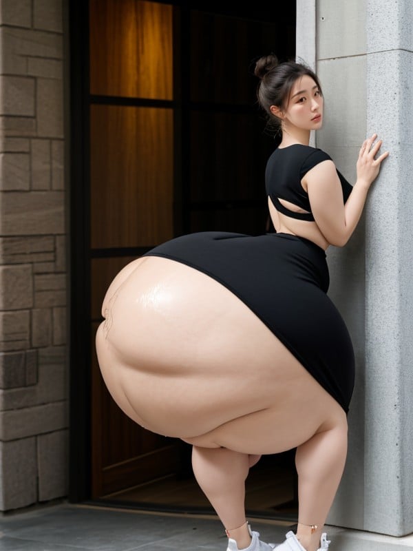 Ass Stuck In Wall, Extreme Hyper Mega Booty, Mega Booty AI Porn