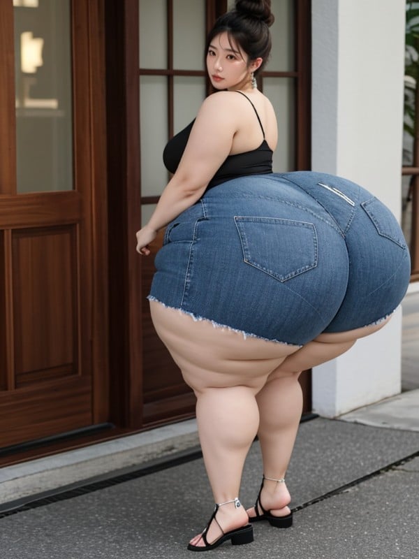 Hyper Bubble Butt, Huge Bbl, Hair Bun AI Porn