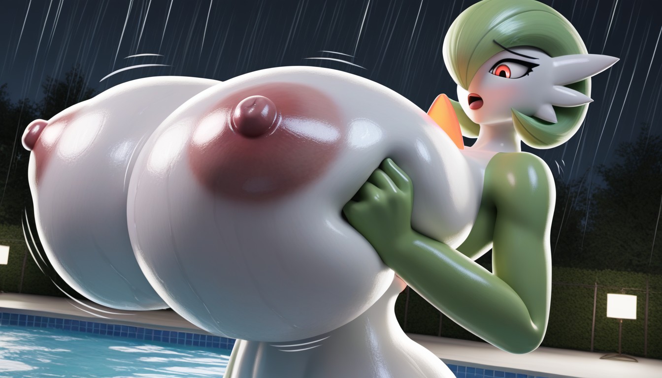 Green Hair, Hourglass, Breasts Bigger Than Body Furry AI Porn