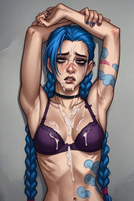 Jinx Tattoos, 18+, Arms Up AI Porn