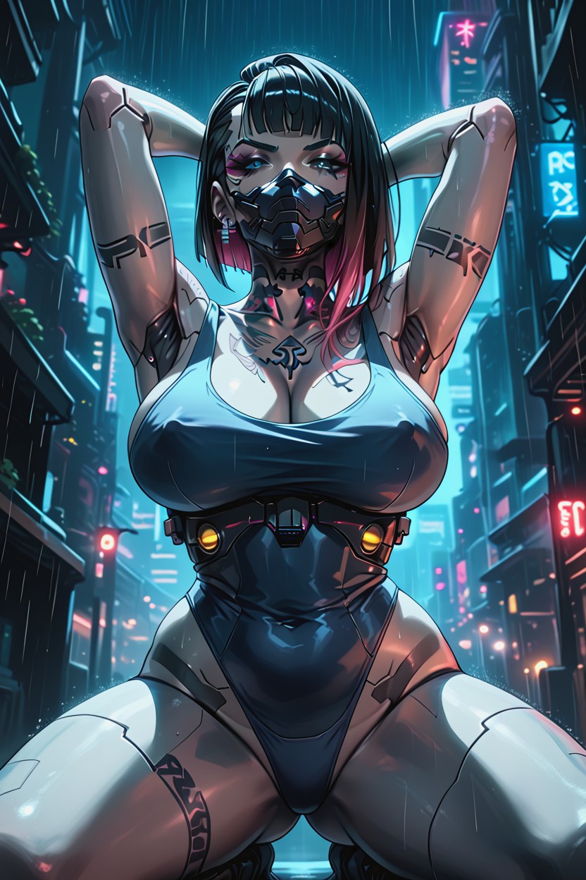 Legs Spread Wide, Android, Waist Shot Hentai AI Porn