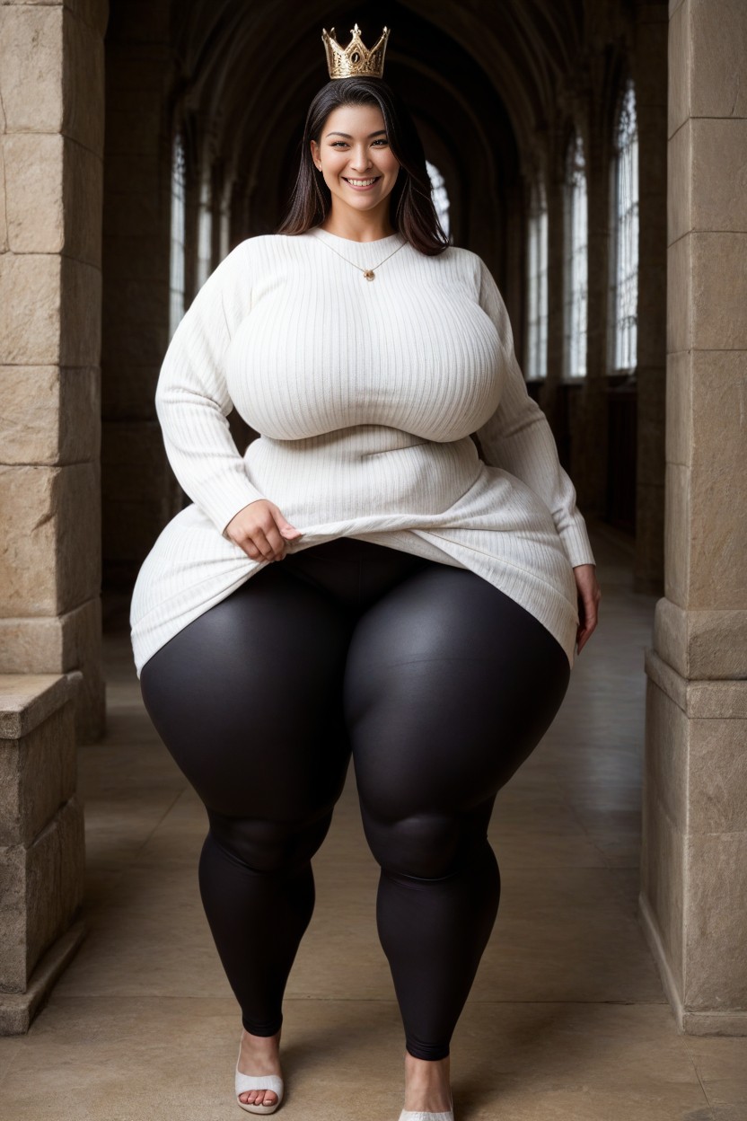 Gigantic Hips, Bottom Heavy, Extra Fat Inner Thighs AI Porn