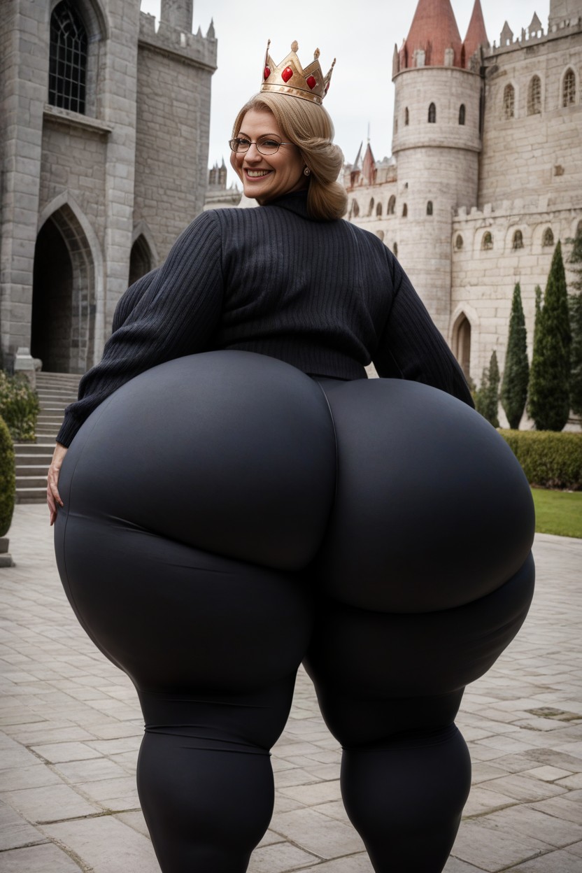 Smug Expression, Massive Gigantic Ass, Wide Hips AI Porn