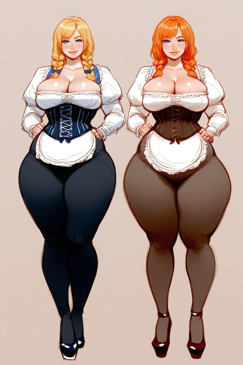 Holds Cups In Both Hands, Pencil Drawing Style, Ssbbw Hentai AI Porn