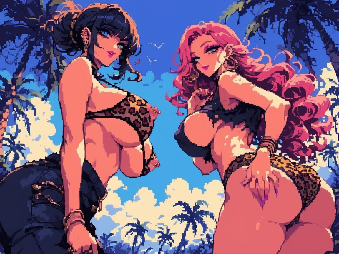 Hard Light, 2 People, Leopard Print Panties AI Porn
