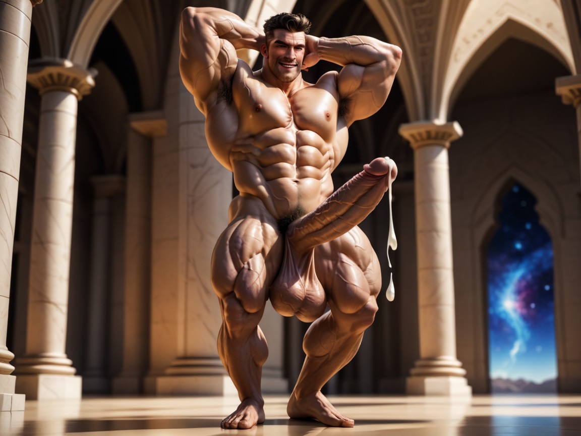 Octane Render, Masturbation, Gigantic AI Gay Porn