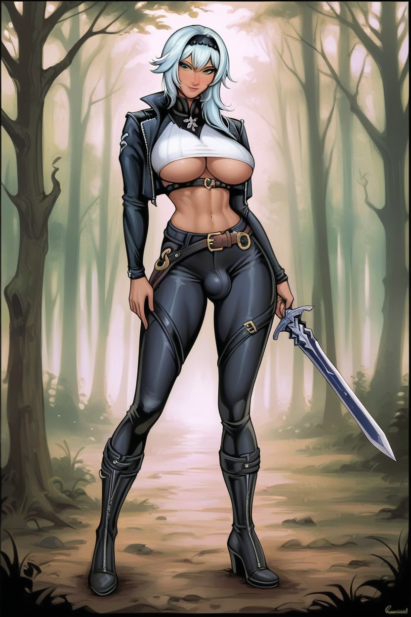 Big Breast, Smiling, Fantasy Forest 쉬메일 AI 포르노