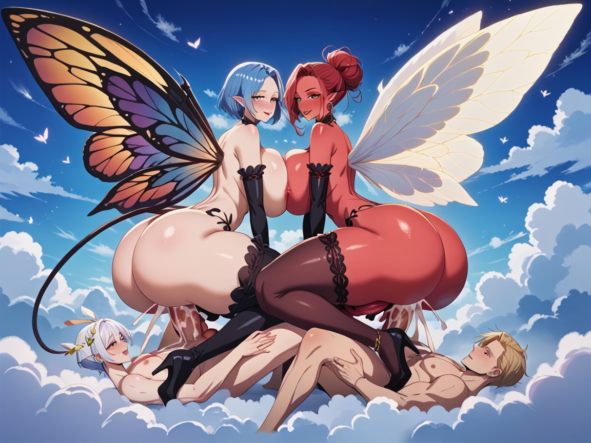 Angel Riding Man Anal Cowgirl, Pale Skin Angel Futanari, Nude ニューハーフAIポルノ