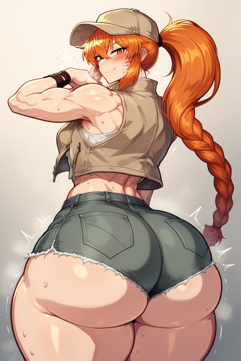 18+, Orange Hair, Tight Shorts AI Porn