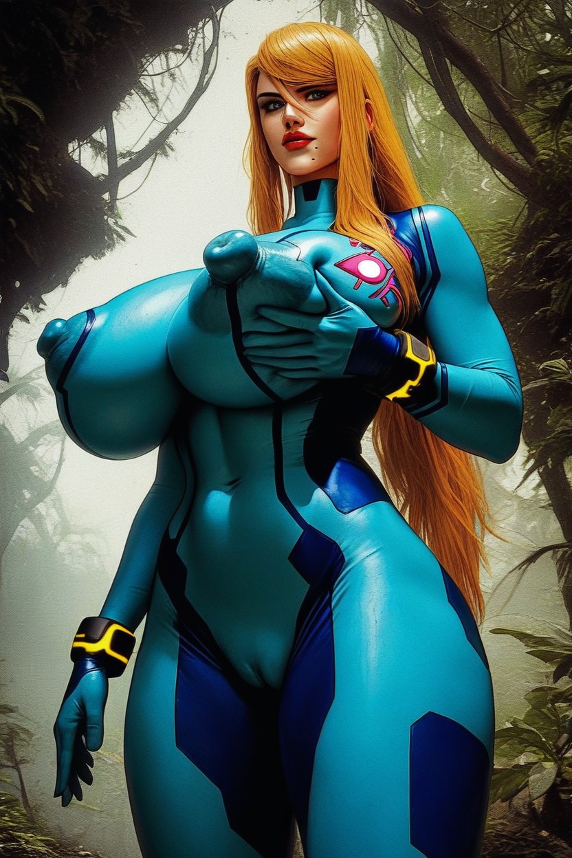 18+, Skintight Suit, Swollen Nipples AI Porn