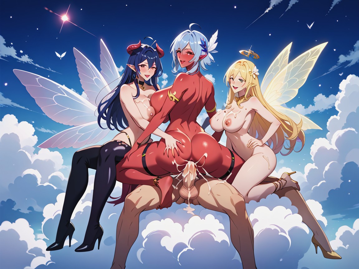 Red Skin Diminutive Succubus Woman, Uhd Pretty Face, Full Body ニューハーフAIポルノ