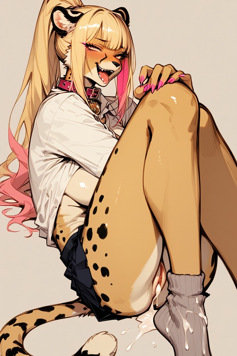 Gyaru, Ahegao, Collar Furry AI Porn