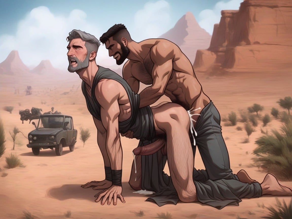 And Draped Textiles, With A Thick Hairy Body, Very Short Hair AI Gay Porn