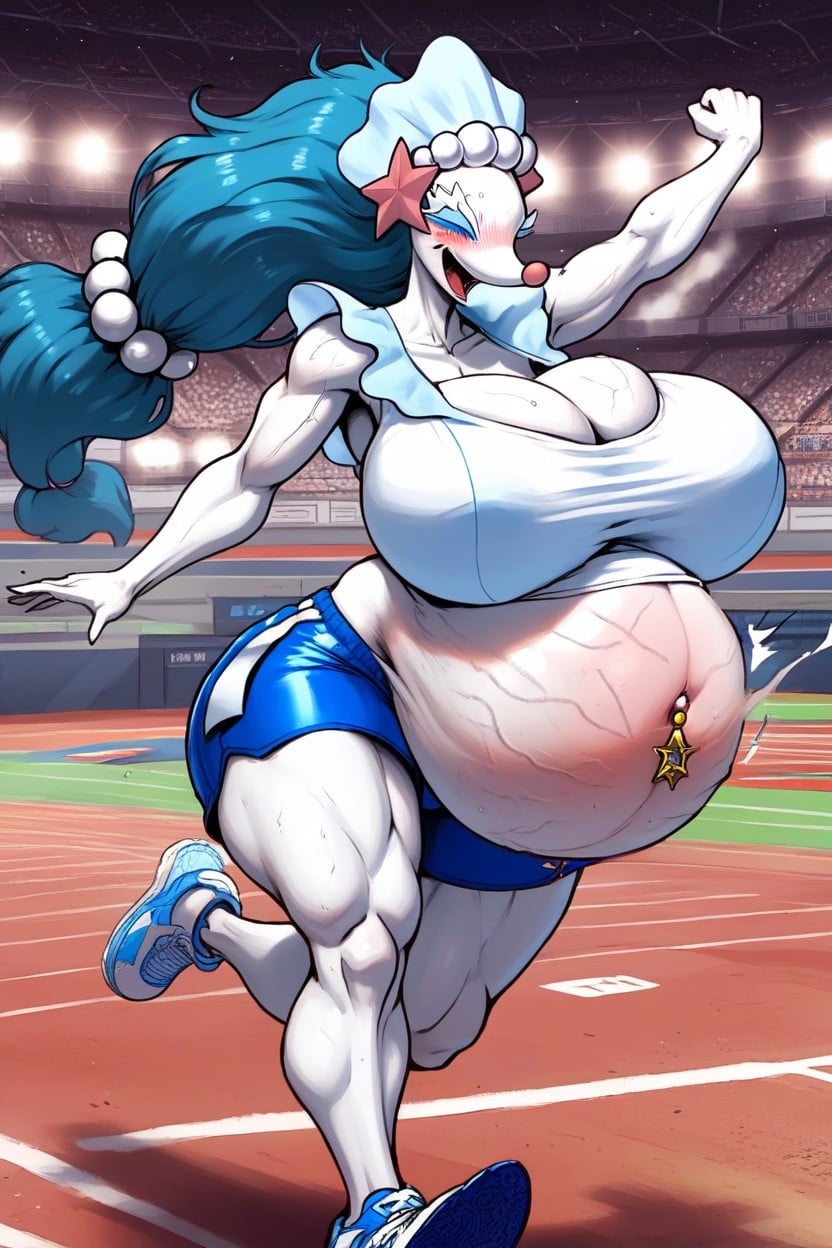 Bouncing Breasts, Running Track, Kpop Idol Furry AI Porn