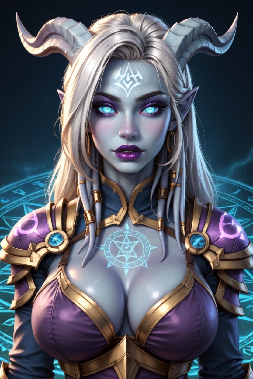 Blue Draenei From Word Of Warcraft, Entire Body, Uhd AI Porn
