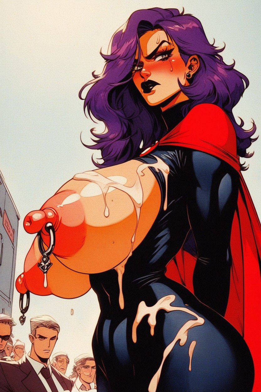 Superhero Outfit, Mirando Al Espectador, Covered In Cum Porno IA