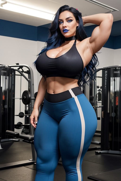 Extremely Wasp Waist, Extremely Long Nipples, Seductive Smiling AI Porn