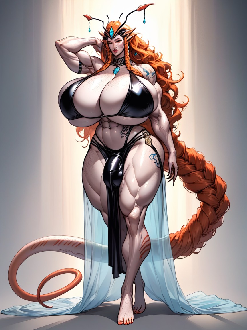 Full Jewelry, Colossal Breasts, Front View 쉬메일 AI 포르노
