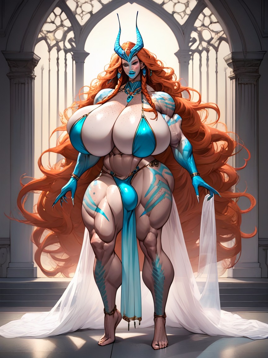 Hyper Gigantic Breasts, Full Lips, Impossibly Huge Breasts 쉬메일 AI 포르노