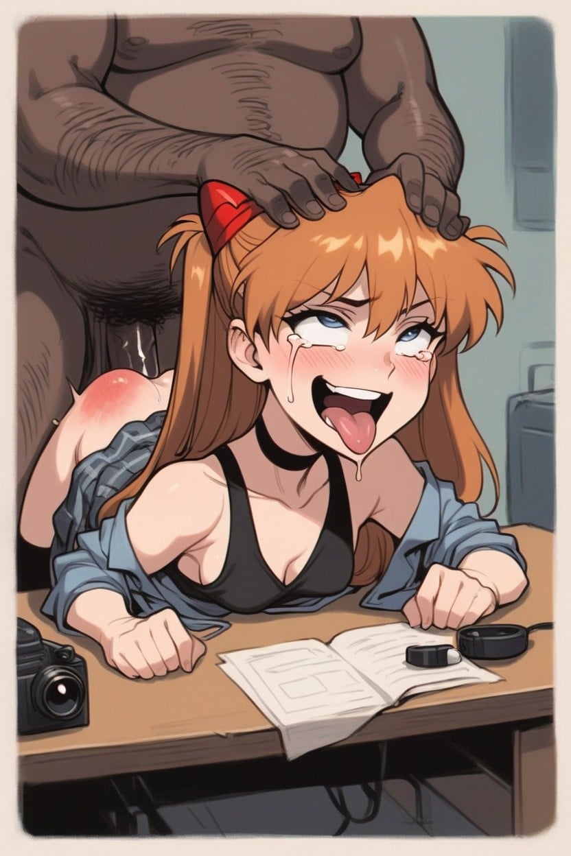 Posición Prona, White Long Socks, Hands On Head Hentai IA