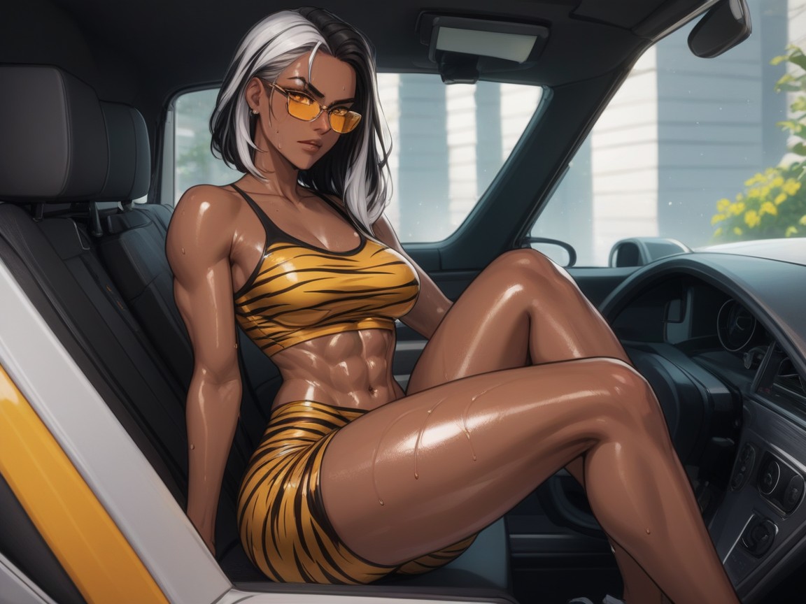 One Woman, Corte Bob, Shorts Deportivos Porno latina IA