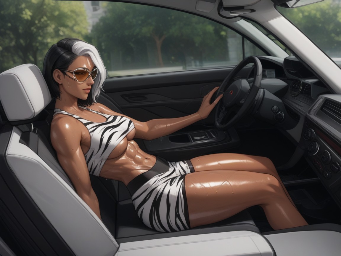 Woman Looking Away, Low Torso Height, Squared Abdomen Latina AI Porn