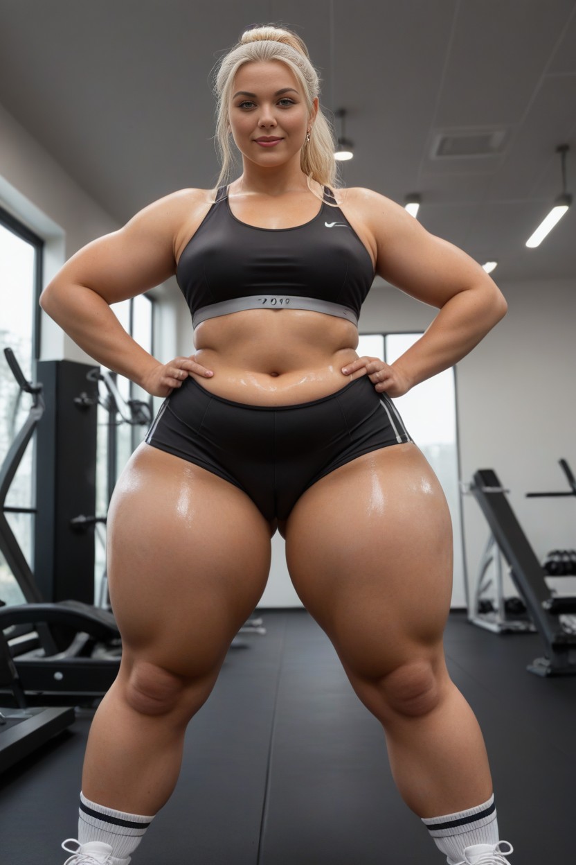Blonde Hair, Big Round Booty, Fat Legs AI Porn