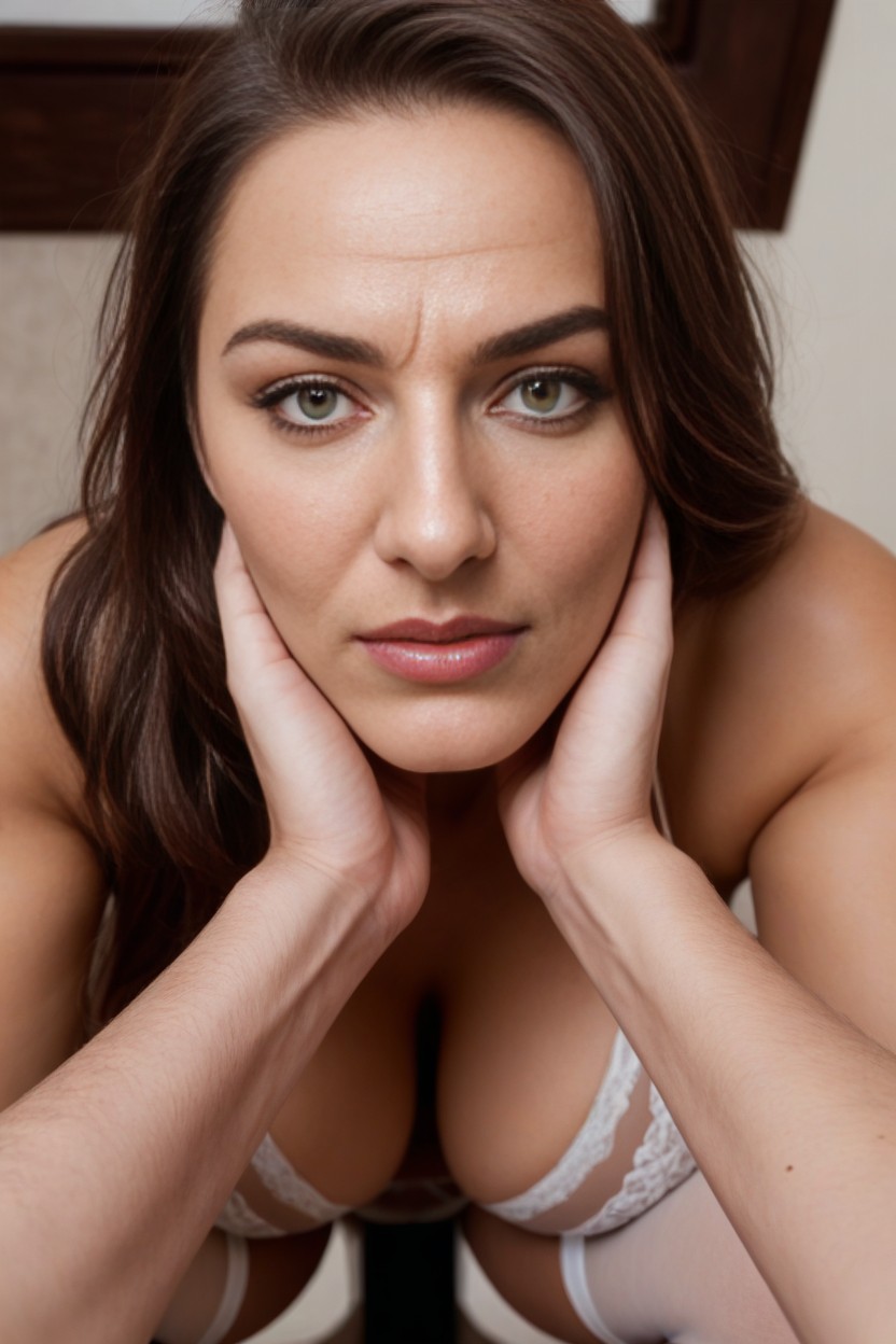 Medium Breast, Touching Face, Stockings AI Porn