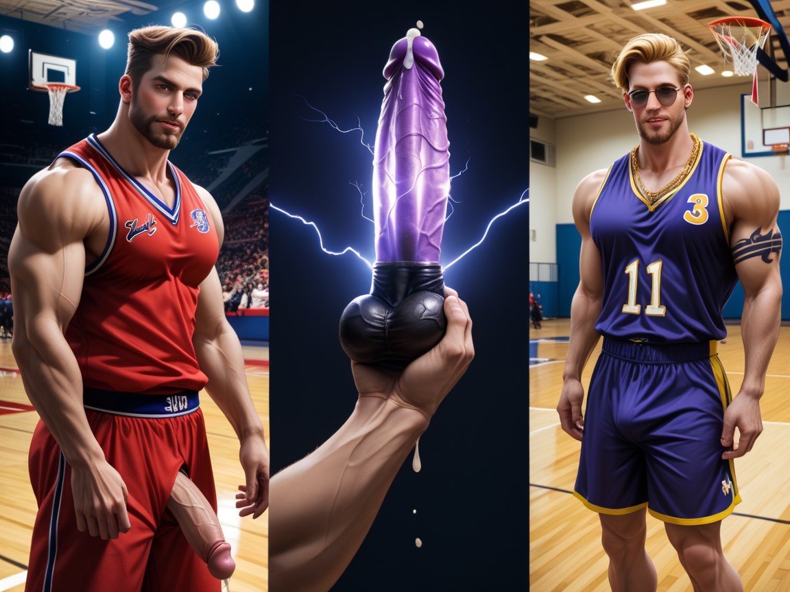 Large, Blonde Hair, Low Hanging Black Balls AI Gay Porn