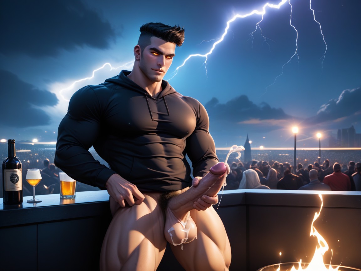And Now His Rival, Noir, White Powder On Balls AI Gay Porn