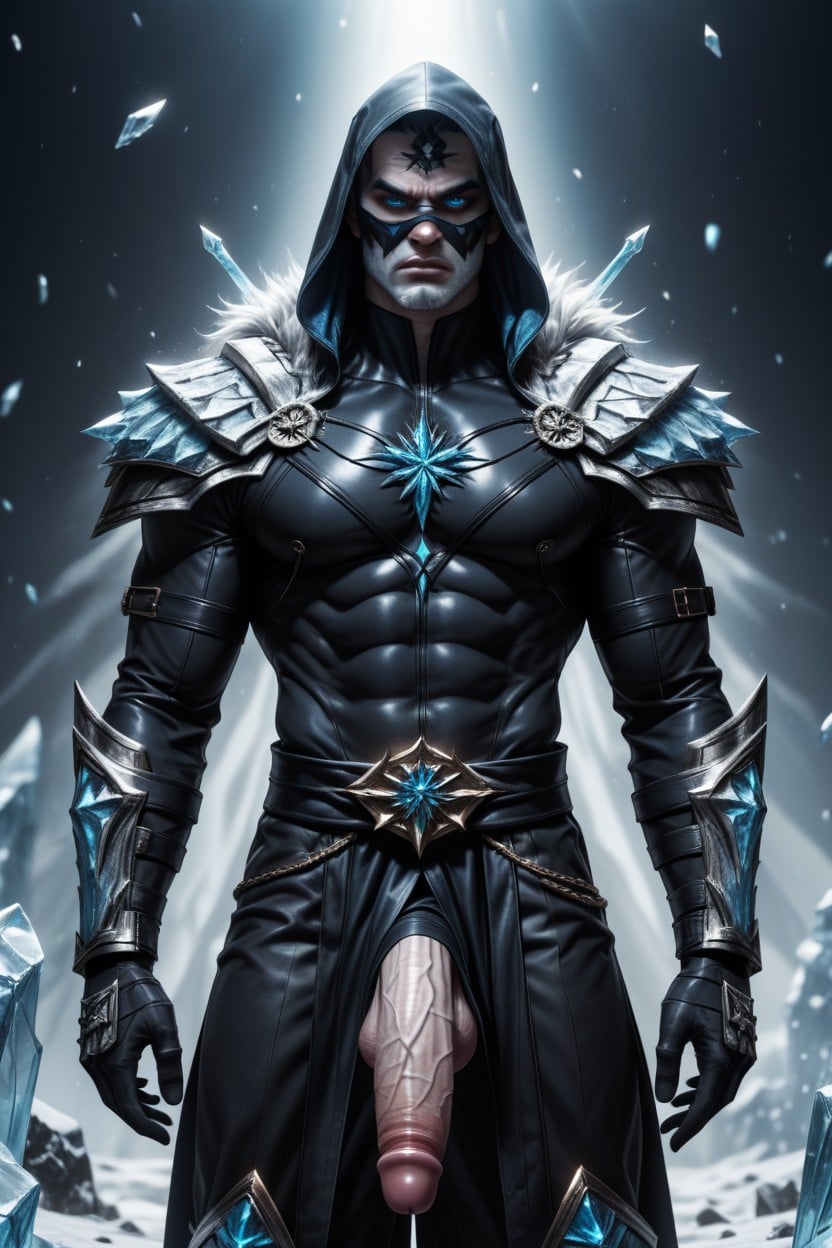 Angry, Ice Mist Swirling Around His Hand, Muscular Frame AI Gay Porn