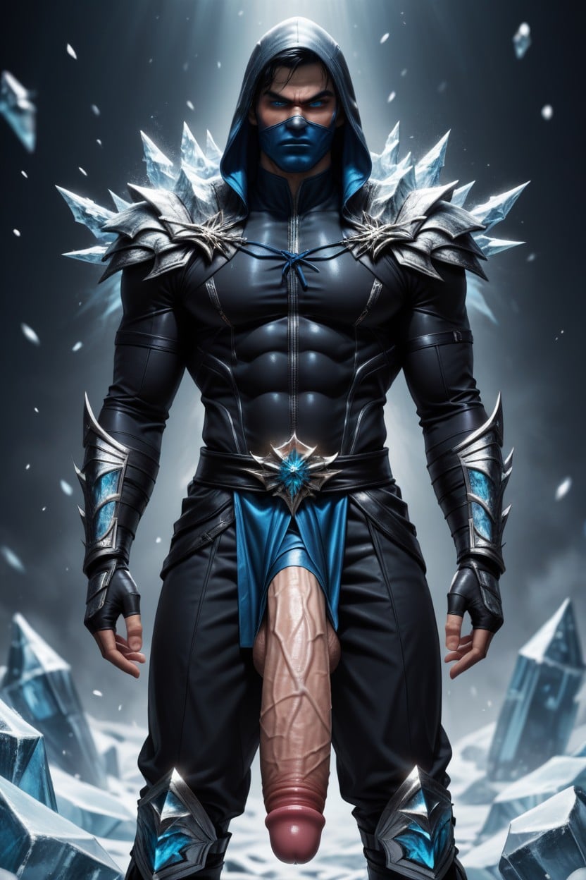 Blue Ribbons On Arms, Heavy Black Boots, Icy Blue Eyes AI Gay Porn