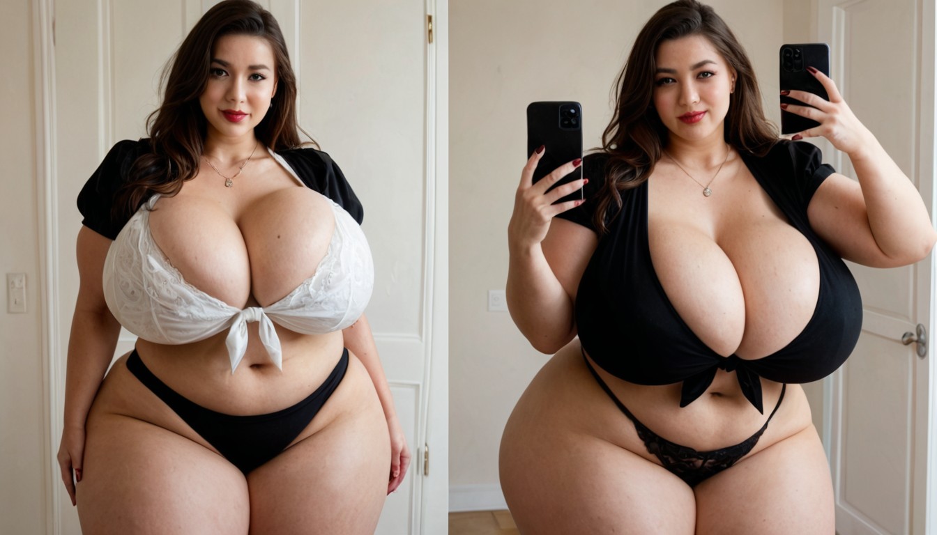 Gothic, Split Screen Veiws Of Her So Much More Drasticly Hyper Fatter Woman, The Most Perfect Sexy Thick Plump Very Fat Asian American Woman Porno BBW IA