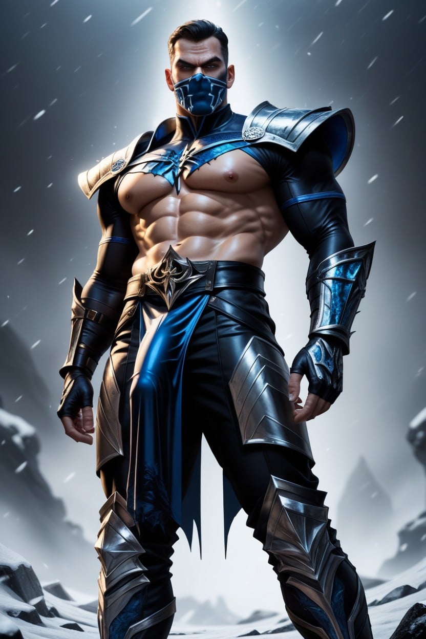 Handsome And Fierce, Semi Realistic Illustration Style, Standing AI Gay Porn