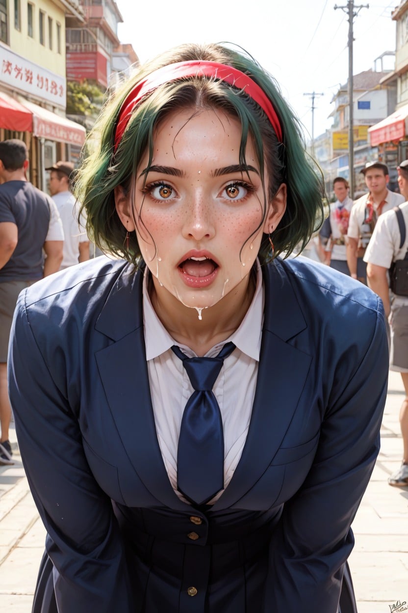 Freckles, Detailed Eyes, Very Short Hair AI Porn