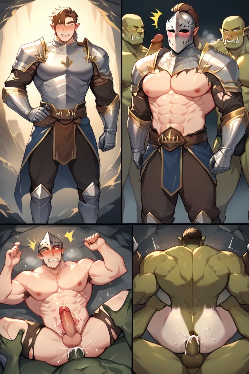 18+, Orc Gangbanging Knight, Large Ass AI Gay Porn