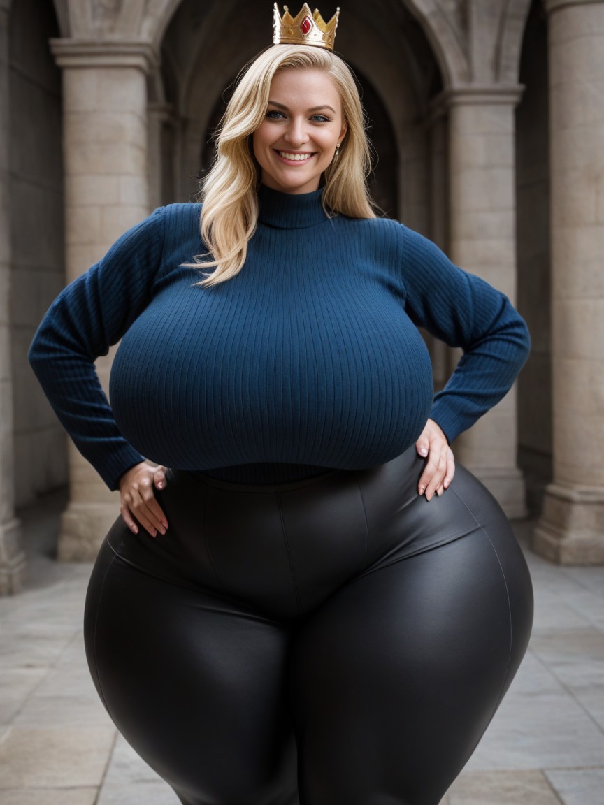 Gigantic Huge Massive Hyper Thighs, Huge Legs, Smirk AI Porn