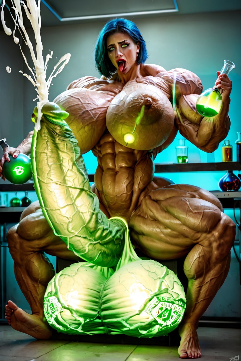 Gigantic Radioactive Testicles, Hyper Massive Thick Veiny Cock, Futanari Shemale AI Porn