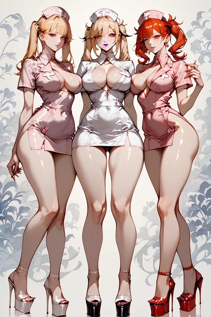 Bangs Covering Eyes, Harem, Adoring Hentai AI Porn