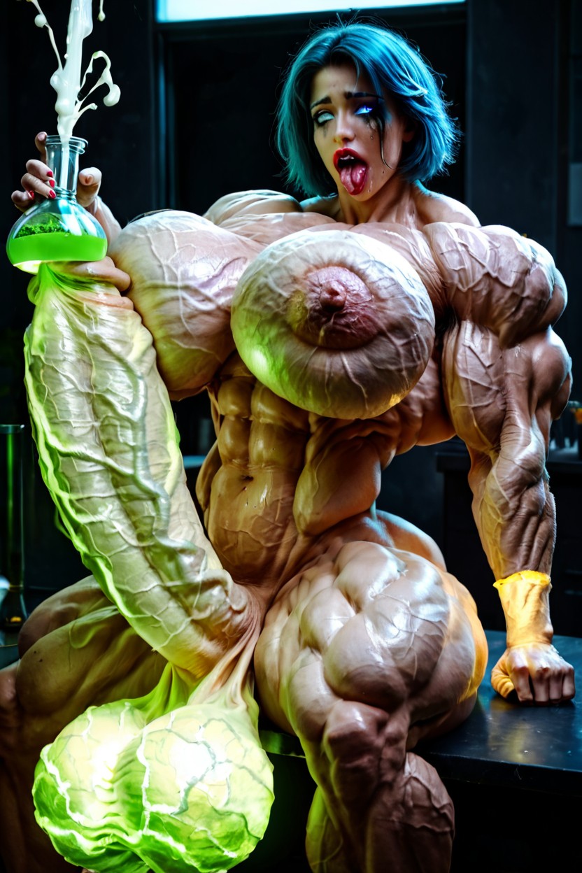 Naked, Glowing Cock Veins, Radioactive Body 쉬메일 AI 포르노