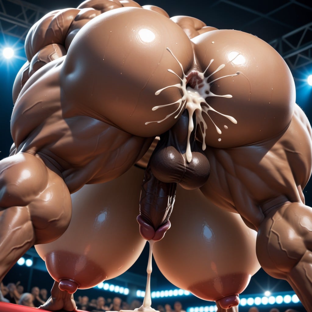 Oversized Muscles, Hyper Breasts, On Stage AI Gay Porn