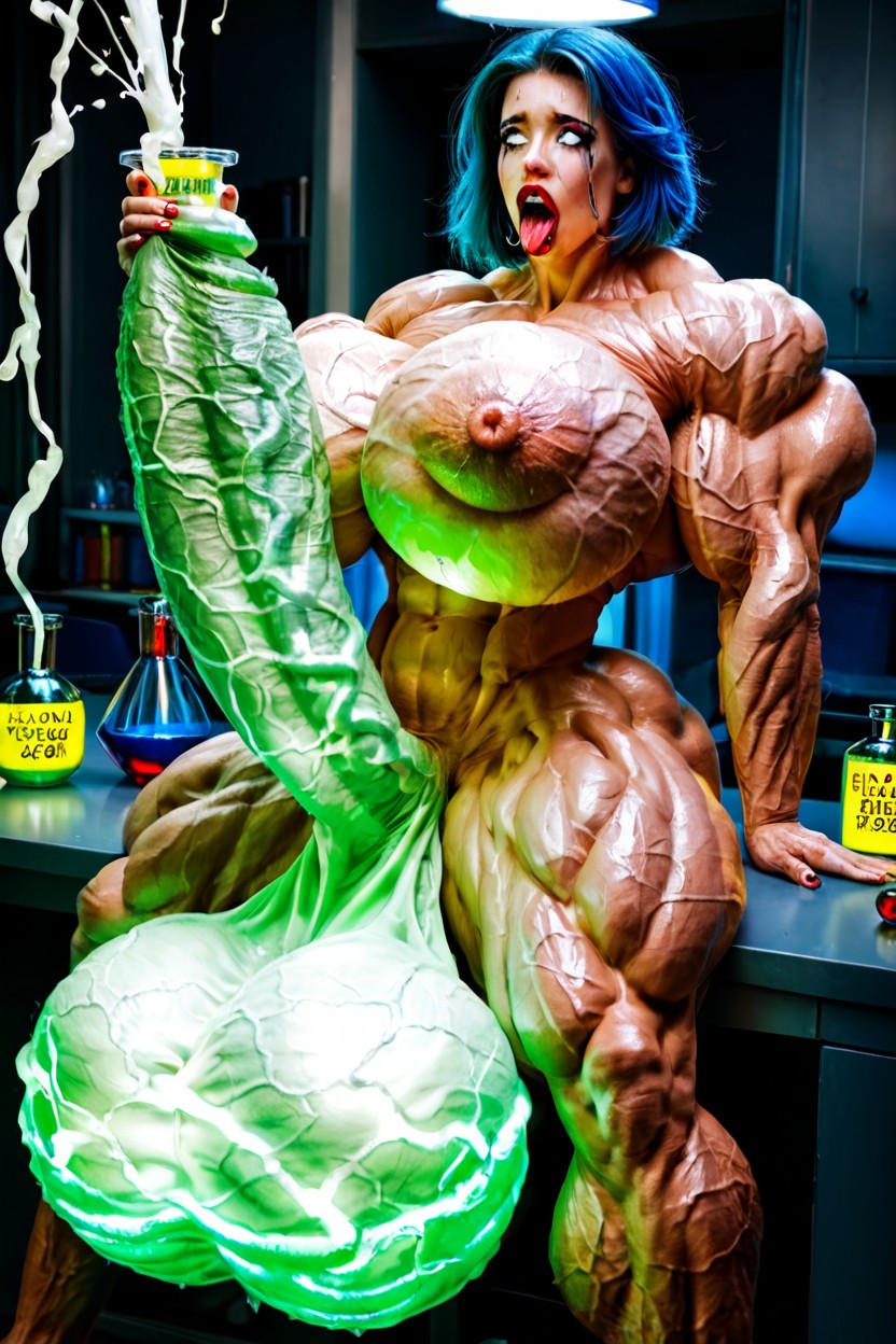 Impossibly Long Hyper Penis, Olhos Brilhantes, Hdr Travesti IA Pornô