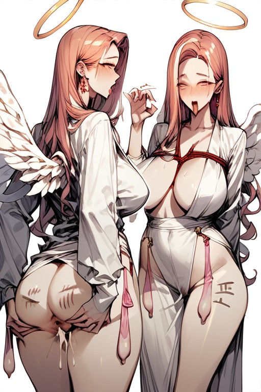Tally Mark, Thigh-up Shots, Long Luminous Hair Hentai AI Porn