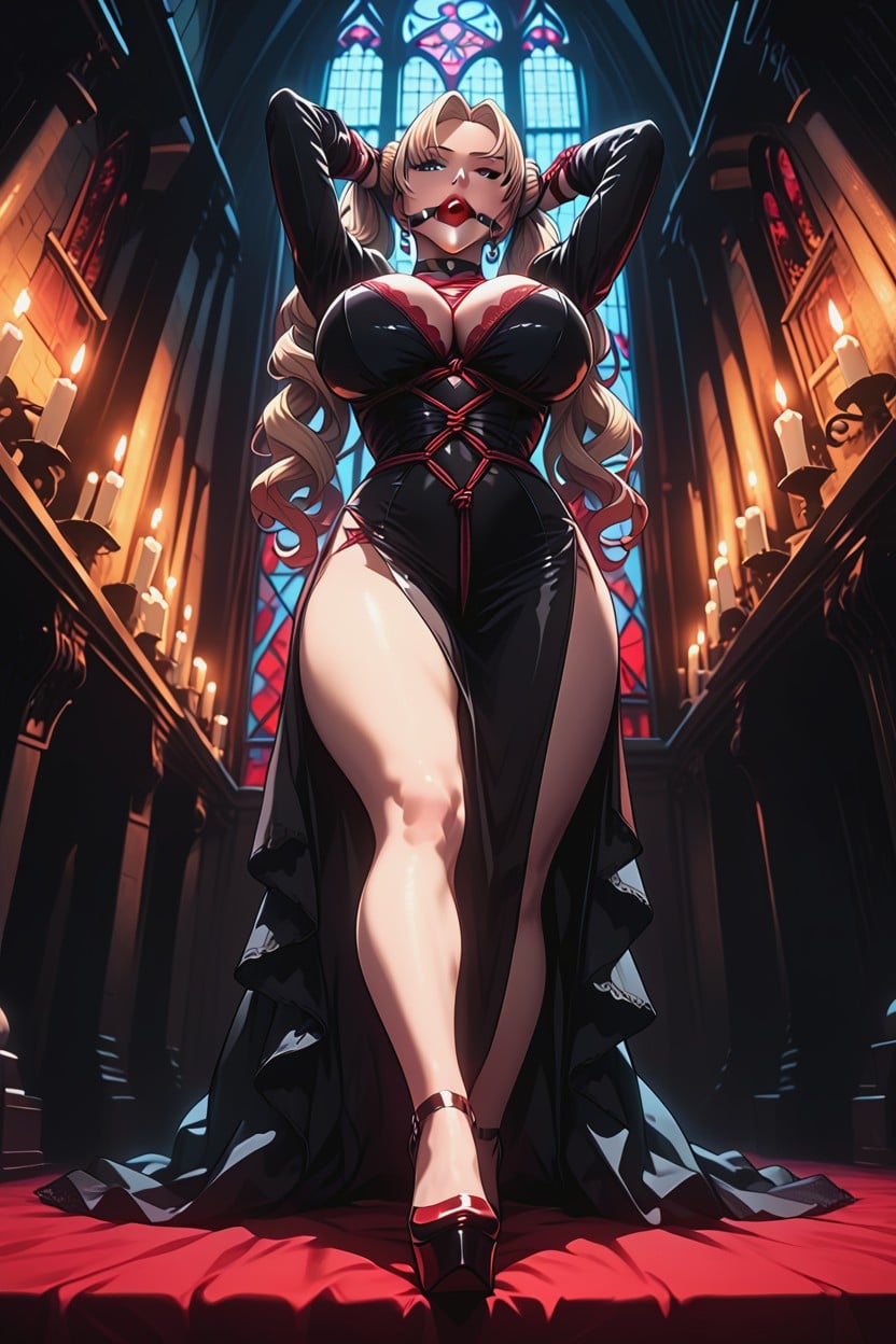Full Body, Surrounded By Candlelight And Shadows, 18+ Hentai AI Porn