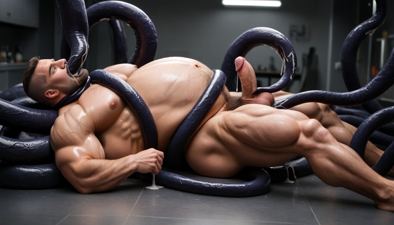 Low Fat, Translucent Tentacles With Visible Vessels, Lower Abdomen Bulge AI Gay Porn