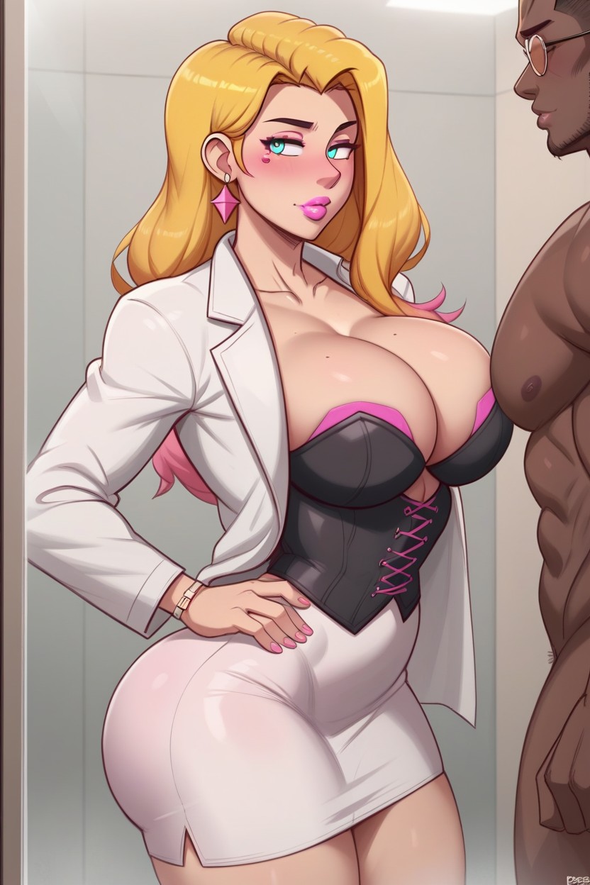 Wide Hips, Turquoise Eyes, Breast Uplift Hentai IA